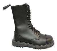 Grinders Unisex Leather Military Boots - Herald - Black - Size UK 4