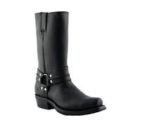 Grinders Unisex Renegade Hi Black Leather Cowboy Western Biker Boots 5