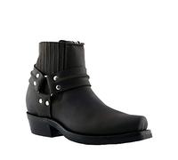 Grinders Unisex Renegade LO Brown Leather Cowboy Western Biker Ankle Boots 5