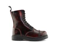 Grinders Unisex Wine Leather Steel Toe Cap Lace Up Boots - Stag ACS - Burgundy - Size UK 7