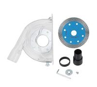 Grinding Cover Dust Collector B - 110A for Angle Grinder, Transparent Polycarbonate Cutting Hood with Vacuum Port, Compatible with 114mm Disc for Concrete Marble Tile