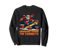 Grinding Down the Chimneys Santa Skateboard Sweatshirt