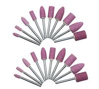 Grinding Stone Bits Abrasive Wheels Rotary Tool Bit Wood Carving Engraving Kit 3mm Mandrel 20 Pieces (Pink)