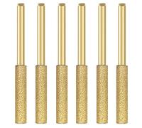 Grinding Stone File, 12PCS 5.5mm Drill Grinding Stone File, Titanium Plated Chainsaw Diamond Chainsaw Sharpener Burr Grinding Stone File for Precise Quick Easy Sharpening of Chain Saw Blade (Gold)