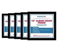 Grindstore 12 Inch Record Cover Album Frames - Black - 5 PACK 36 x 36cm - Wall Art for Vinyl Display