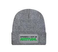Grindstore Apparently I Have an Attitude Heather Grey Beanie