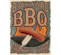 Grindstore Backyard BBQ Master Chef Tin Sign 30.5x40.7cm