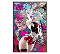 Grindstore Batman Harley Quinn Neon Maxi Poster - Black Gloss Framed