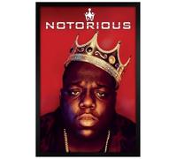 Grindstore Biggie Notorious Crown Maxi Poster - Black Wooden Framed - Framed Poster Print, Wall Decor/Art, Home Gift Idea, For Living Room, Bedroom, Home or Office Display