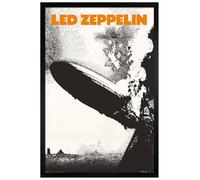 Grindstore Black Wooden Framed Led Zeppelin Led Zeppelin I - Framed Poster Print, Wall Decor/Art, Home Gift Idea, For Living Room, Bedroom, Home or Office Display