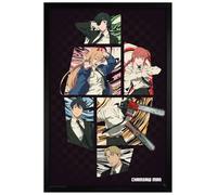 Grindstore Chainsaw Man Division 4 Maxi Poster - Black Wooden Framed - Framed Poster Print, Wall Decor/Art, Home Gift Idea, For Living Room, Bedroom, Home or Office Display