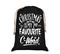 Grindstore Christmas Is My 2nd Favourite C-Word Black Hessian Santa Sack