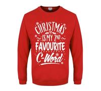 Grindstore Christmas is My 2nd Favourite C-Word Men's Red Christmas Jumper