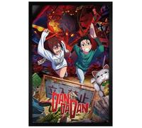 Grindstore Dan Da Dan Key Art Momo & Okarun Maxi Poster - Black Wooden Framed