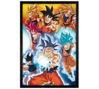 Grindstore Dragon Ball Goku's Transformations Maxi Poster - Black Wooden Framed - Framed Poster Print, Wall Decor/Art, Home Gift Idea, For Living Room, Bedroom, Home or Office Display