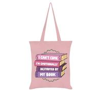 Grindstore Emotionally Destroyed By My Book Pale Pink Tote Bag