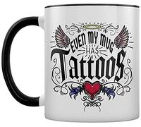 Grindstore Even My Has Tattoos Black Inner 2-Tone Tea and Coffee Mug White