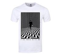 Grindstore Fire Walk with Me Mens White T-Shirt-Medium (38-40)