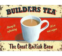 Grindstore Food and Drink Tin Sign featuring the Great British Builders Brew 40x30cm