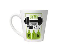 Grindstore Gym? Oh I Thought You Said Gin! Latte Mug for Tea or Coffee White