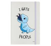 Grindstore I Hate People Dinosaur A5 Hard Cover Notebook Cream 14x21cm