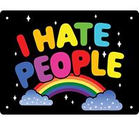 Grindstore I Hate People Mini Tin Sign Black 15x20cm
