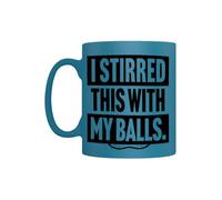 Grindstore I Stirred This with My Balls Blue Neon Mug