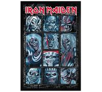 Grindstore Iron Maiden Ten Eddies Maxi Poster - Black Wooden Framed - Framed Poster Print, Wall Decor/Art, Home Gift Idea, For Living Room, Bedroom, Home or Office Display