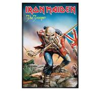 Grindstore Iron Maiden (Trooper) Maxi Poster - Black Gloss Framed - Framed Poster Print, Wall Decor/Art, Home Gift Idea, For Living Room, Bedroom, Home or Office Display
