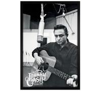 Grindstore Johnny Cash Studio Maxi Poster - Black Wooden Framed - Wall Art Print, Wall Decor, Home Gift Idea for Living Room, Bedroom, Home or Office Display