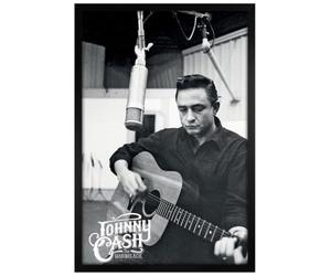 Grindstore Johnny Cash Studio Maxi Poster - Black Wooden Framed - Wall Art Print, Wall Decor, Home Gift Idea for Living Room, Bedroom, Home or Office Display
