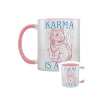 Grindstore Karma is a Cat Pink Inner 2-Tone Ceramic Mug