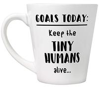 Grindstore Keep The Tiny Humans Alive Latte Mug for Tea or Coffee White