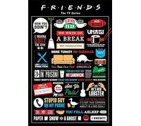 Grindstore Laminated Friends Infographic Maxi Poster Large Wall Art Print, Wall Decor, Home Office Classroom Decoration, Gift Idea, Decorative Print 91.5x61cm