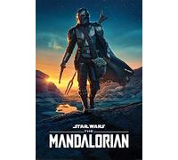 Grindstore Laminated Star Wars: The Mandalorian Nightfall Maxi Poster Large Wall Art Print, Wall Decor, Home Office Classroom Decoration, Gift Idea, Decorative Print 91.5x61cm