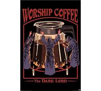 Grindstore Laminated Steven Rhodes (Worship Coffee) Maxi Poster Large Wall Art Print, Wall Decor, Home Office Classroom Decoration, Gift Idea, Decorative Print 91.5x61cm