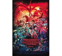 Grindstore Laminated Stranger Things Seasons Montage Maxi Poster Large Wall Art Print, Wall Decor, Home Office Classroom Decoration, Gift Idea, Decorative Print 91.5x61cm