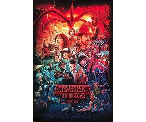 Grindstore Laminated Stranger Things Seasons Montage Maxi Poster Large Wall Art Print, Wall Decor, Home Office Classroom Decoration, Gift Idea, Decorative Print 91.5x61cm