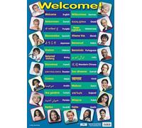 Grindstore Laminated Welcome in 28 Languages Mini Poster Wall Art Print, Room Decor, Bedroom Home Office Decoration, Gift Idea, Novelty Wall Decor