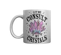 Grindstore Let Me Consult My Crystals Silver Glitter Mug