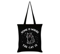 Grindstore Little Shadow Home Is Where The Cat Is Black Tote Bag