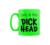 Grindstore Look At This Dick Head Green Neon Ceramic Mug, Rude Gift, Birthday Present, Funny Gift, Drinkware, Present for Him or Her