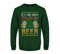 Grindstore Men's It's The Most Wonderful Time For A Beer Christmas Jumper Sweater