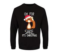 Grindstore Men's Oh For Fox Sake It's Christmas Christmas Jumper Sweater Black