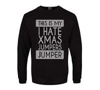 Grindstore Men's This Is My I Hate Xmas Jumpers Jumper Christmas Sweater Black