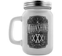 Grindstore Moonshine Frosted Drinking Glass Mason Jar 13cm