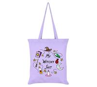 Grindstore My Witchy Shit Tote Bag Lilac 38x42Centimeters
