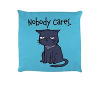 Grindstore Nobody Cares Cat Sky Blue Cushion
