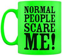 Grindstore Normal People Scare Me Neon Mug Green 12x9.5cm
