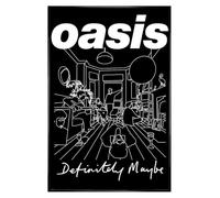 Grindstore Oasis Definitely Maybe Art Maxi Poster - Black Gloss Framed - Framed Poster Print, Wall Decor/Art, Home Gift Idea, For Living Room, Bedroom, Home or Office Display